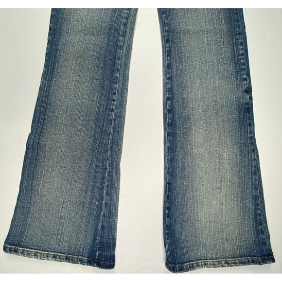 Y2K Vintage Bonage Juniors Women 9/10 Rainbow Embroidered Jeans Blue Low Rise - Picture 5 of 16